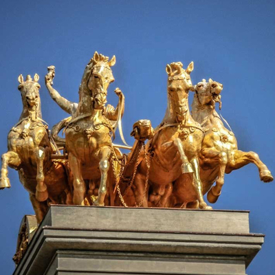 Norme extérieure décorative en bronze géante de la sculpture TUV en cheval en métal