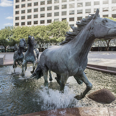 Sculpture en bronze extérieure standard en GV H140cm, statue en bronze de jardin de cheval