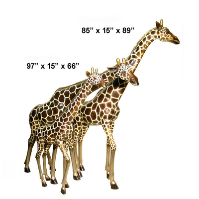 Jardin en bronze de sculpture en bronze réaliste en girafe de H130cm le grand sculpte décoratif