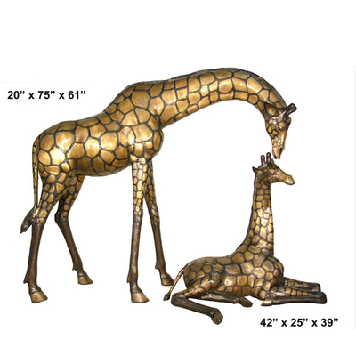 Girafe extérieure grandeur nature de sculpture en bronze en jardin de Gnee la grande a formé adapté aux besoins du client