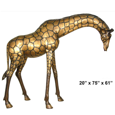 Jardin en bronze de sculpture en bronze réaliste en girafe de H130cm le grand sculpte décoratif