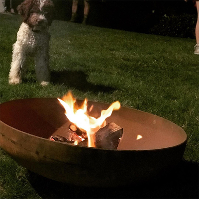 Bois rond rustique de brasero brûlant le feu en acier Pit For Outdoor Backyard de Corten