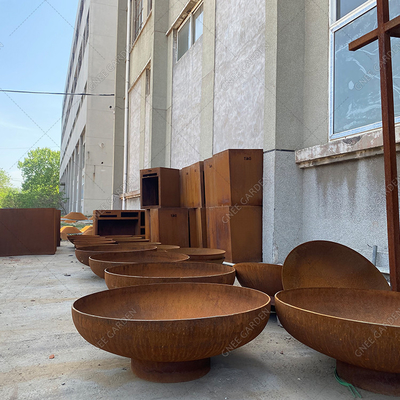 Bois rond rustique de brasero brûlant le feu en acier Pit For Outdoor Backyard de Corten