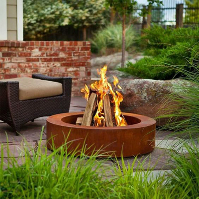 Combustion en acier de Pit Camping For Outside Wood du feu de Corten de jardin extérieur rond