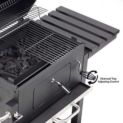 grils à cuire extérieurs portatifs noirs de 115cmx46cm pour le fourneau de barbecue