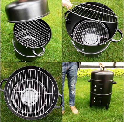 18&quot; gril portatif à cuire extérieur 3 de charbon de bois de grils de taille dans 1 multifonctionnel