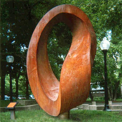 Grandes statues en métal de résumé de sculpture en acier abstraite moderne en Ring Rustic Corten