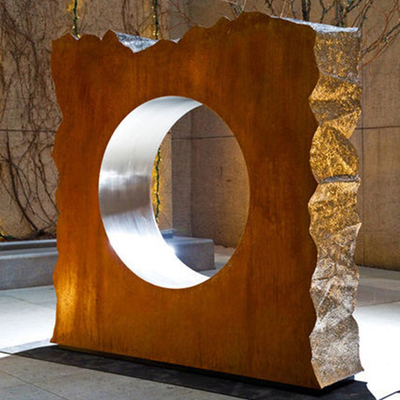 Sculpture à la maison en décor de sculpture en acier anticorrosion en Corten avec l'acier inoxydable