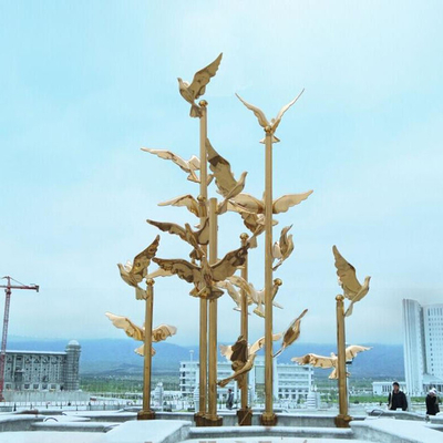 Décor extérieur de la sculpture reflété par thème animal 2m en acier inoxydable