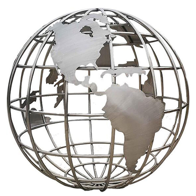 Le miroir certifié par TUV a poli service d'OEM de statue de globe de sculpture en acier inoxydable le grand