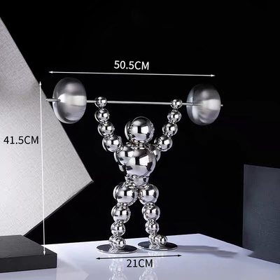 statues de gymnastique de sculpture en acier inoxydable de taille de 41.5cm pour la maison