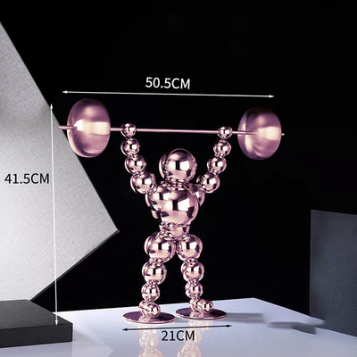 statues de gymnastique de sculpture en acier inoxydable de taille de 41.5cm pour la maison