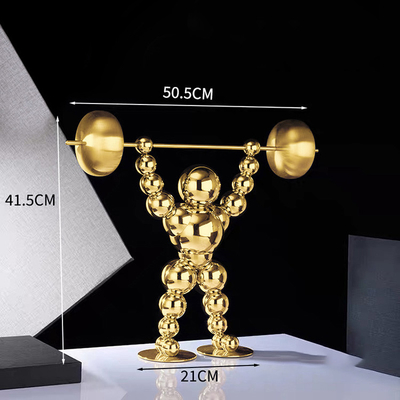 statues de gymnastique de sculpture en acier inoxydable de taille de 41.5cm pour la maison