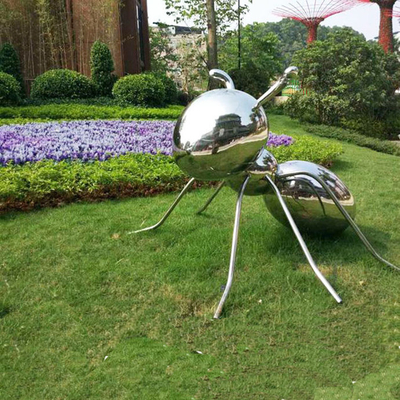 Décor extérieur de la sculpture reflété par thème animal 2m en acier inoxydable