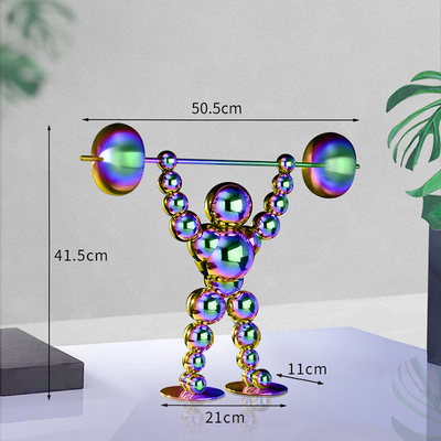 statues de gymnastique de sculpture en acier inoxydable de taille de 41.5cm pour la maison
