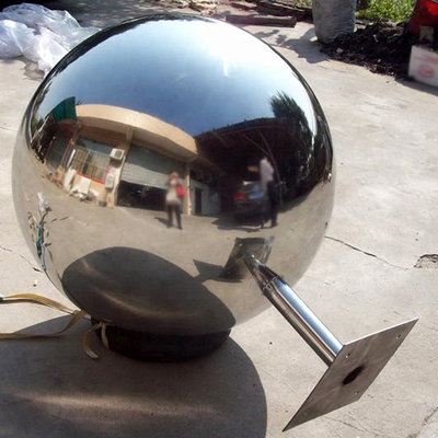 Accueil extérieur d'ODM d'OEM de sculpture en jardin de boule en métal de forme de boule