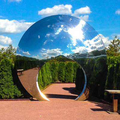 La sculpture en acier inoxydable de Moongate a reflété la norme de la CE de sculpture en jardin