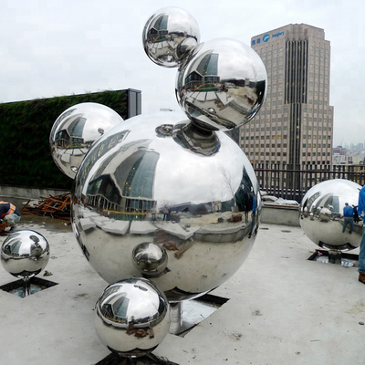 Sculpture moderne en métal de sculpture en miroir de jardin de sphère de H250cm extérieure