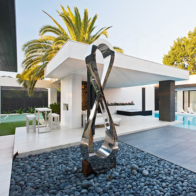 Le GV approuvent la sculpture abstraite moderne 2mm en acier inoxydable de point de repère profondément