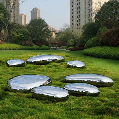 Caillou poli de jardin de Gnee le haut forment la sculpture en acier inoxydable pour la pelouse