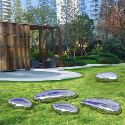 Le jardin dimensionnel de sculpture en miroir du pavé rond 3 ornemente adapté aux besoins du client