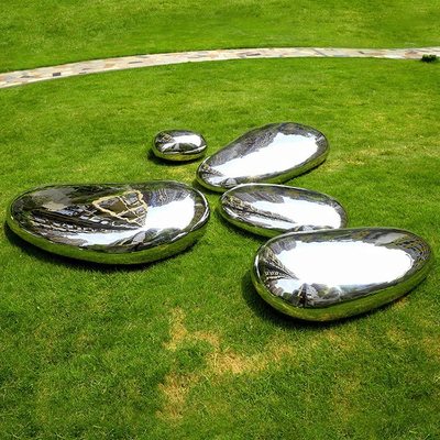 Le jardin dimensionnel de sculpture en miroir du pavé rond 3 ornemente adapté aux besoins du client