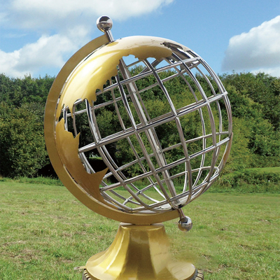 Le miroir certifié par TUV a poli service d'OEM de statue de globe de sculpture en acier inoxydable le grand