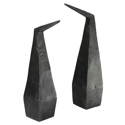 Le fer extérieur nordique de noir de sculpture en métal de résumé sculptent la taille de 6 pouces