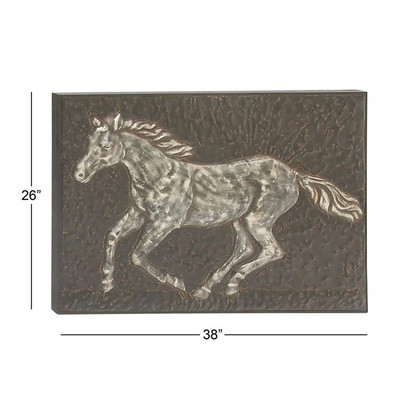 Mur fonctionnant Art Decor Embossed Panels en métal de 38 de pouce chevaux de décoration intérieure