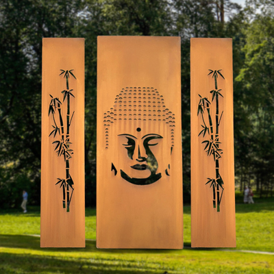 ornements en acier de jardin en métal de diviseur d'intimité de coupe de laser des écrans GN-SH-204 de 1500mm Corten