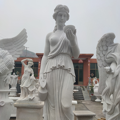La main extérieure de sculpture en jardin de pierre de marbre blanche naturelle a découpé