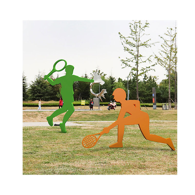 Les sports abstraits de silhouette figure la sculpture extérieure Art Ornaments antique en métal