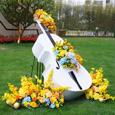 Sculpture en instrument de musique de violoncelle de fer pour les ornements extérieurs de pelouse de jardin