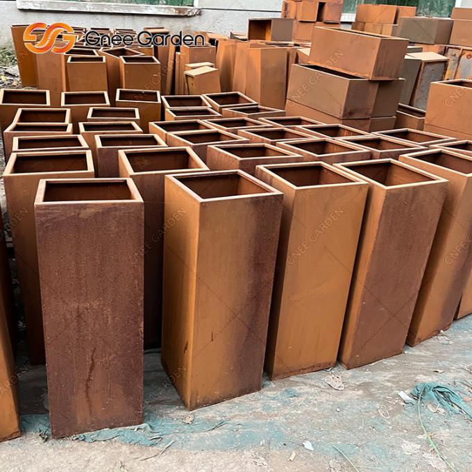 Rouillé corten le pot de fleur de décoration de jardin de planteur/acier Rusty Planter de Corten