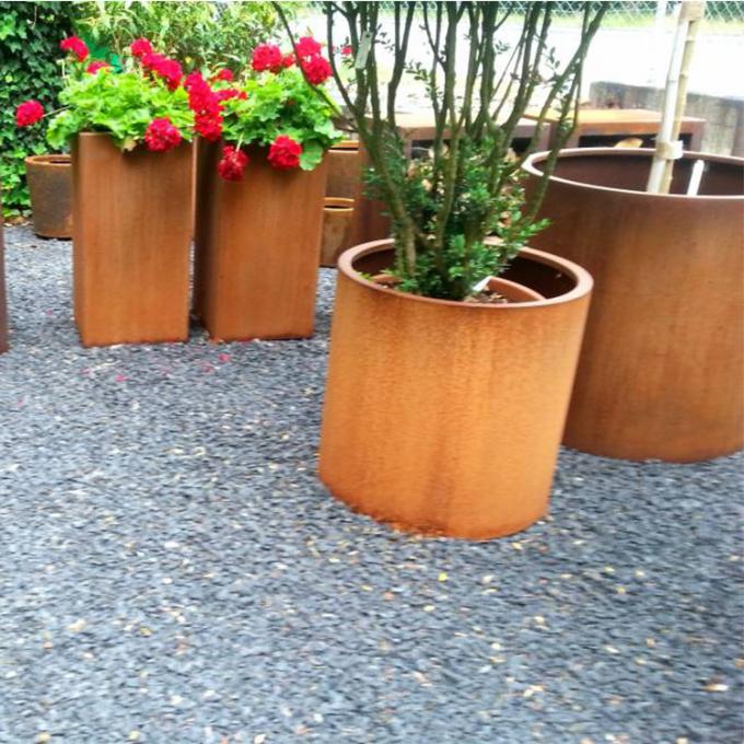 Rouillé corten le pot de fleur de décoration de jardin de planteur/acier Rusty Planter de Corten