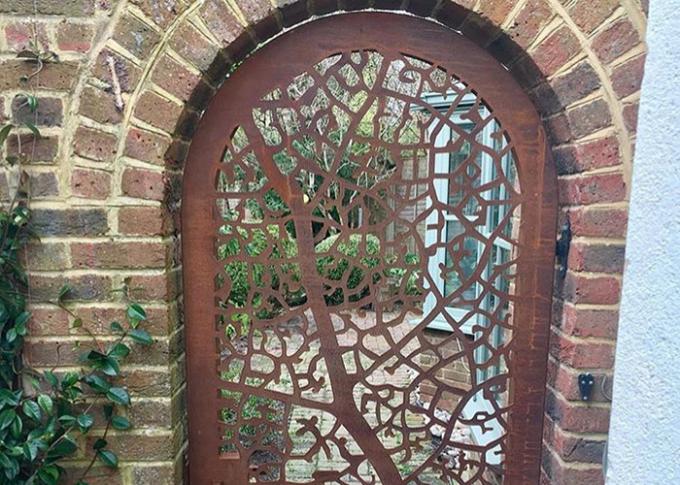 Portes décoratives en métal en acier de porte de Corten de jardin