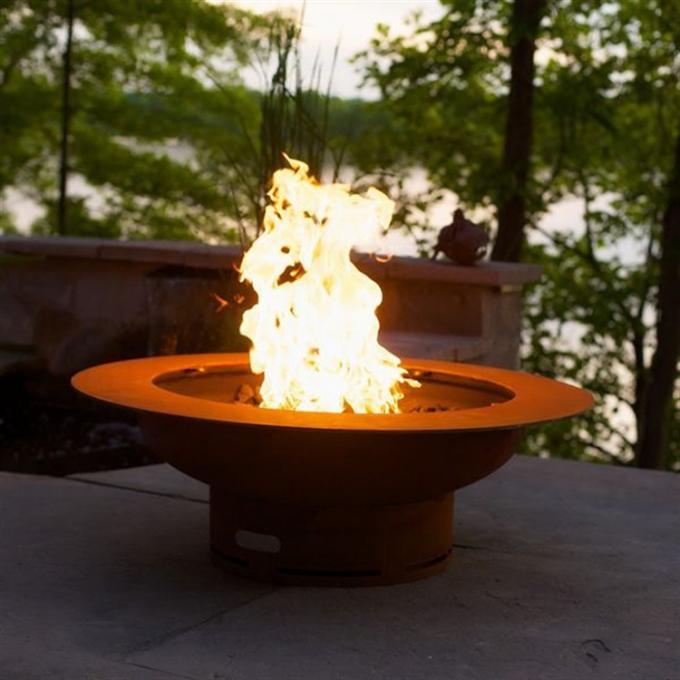 Brûleur en acier de Firepit de BARBECUE de Corten de rond antique