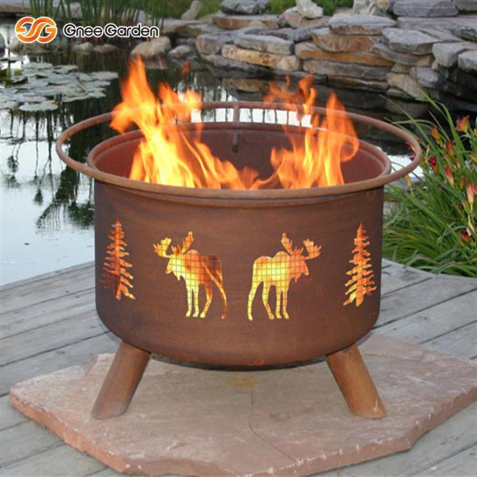 Puits rouillé naturel du feu de feu de Corten de cuvette de chauffage extérieur en acier de Firepit