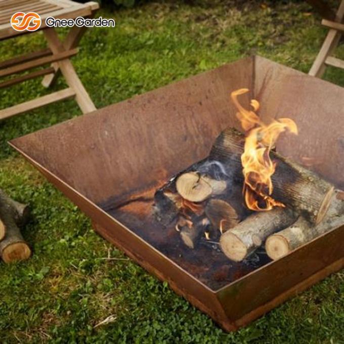 Camping brûlant grand de jardin de Corten d'acier en bois extérieur de Firepit