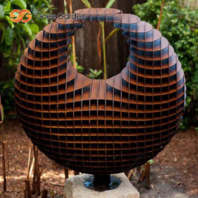 Sculpture en acier en Corten de jardin d'abrégé sur moderne extérieur de grande taille décor