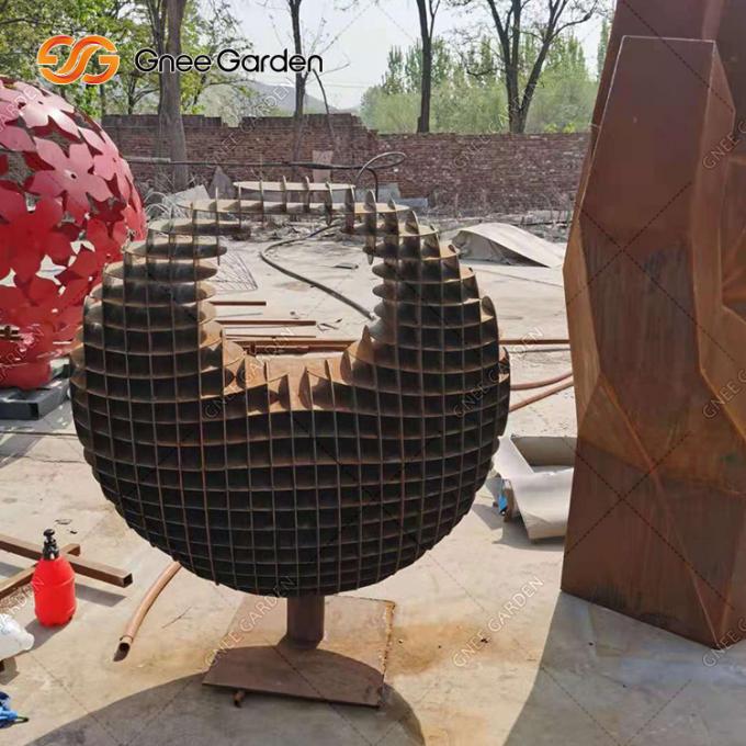 Sculpture en acier en Corten de jardin d'abrégé sur moderne extérieur de grande taille décor
