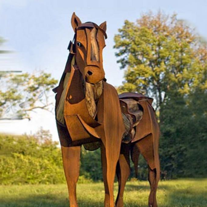 Statue de grande taille moderne faite sur commande de décor de jardin de sculpture abstraite en acier inoxydable de Corten