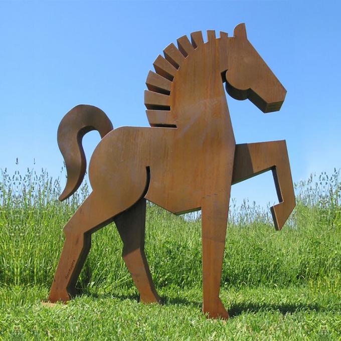 Statue de grande taille moderne faite sur commande de décor de jardin de sculpture abstraite en acier inoxydable de Corten