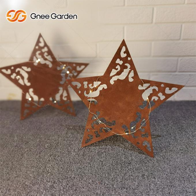 La coupe en acier de laser en métal de précipitation de Corten ouvre l'ornement en acier de jardin de Corten