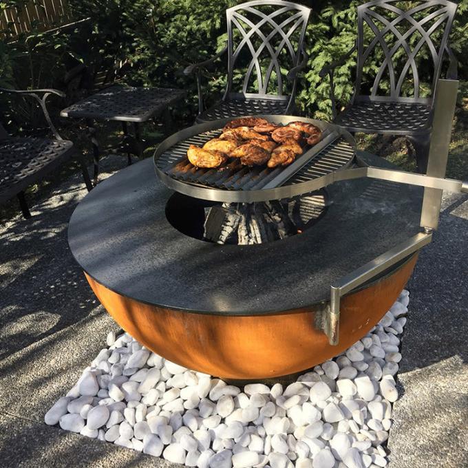 Barbecue sans fumée en acier de Corten Firepit de brasero brûlant en bois de barbecue