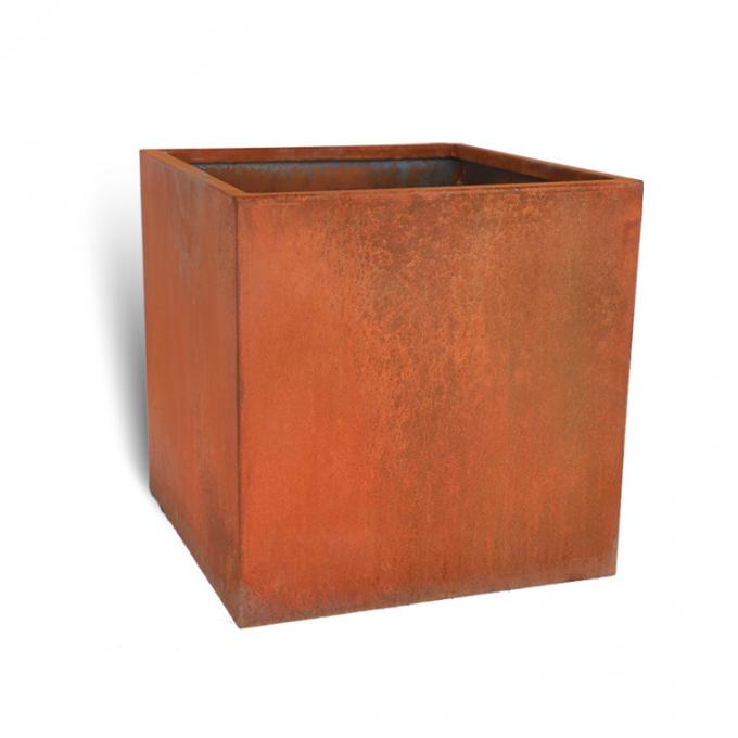 Le pot de fleur rond en acier extérieur de Corten en dehors des planteurs en métal de jardin garent bon marché de grands pots d'usine à vendre