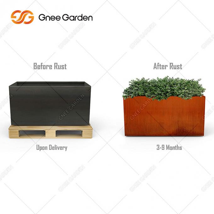 Planteur extérieur en métal de Corten de fleur planteur en acier géométrique de pot de grand