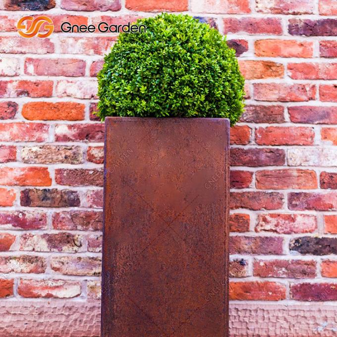 Pot de fleur adapté aux besoins du client en métal de jardin de paysage de planteurs extérieurs grands en acier de Corten grand