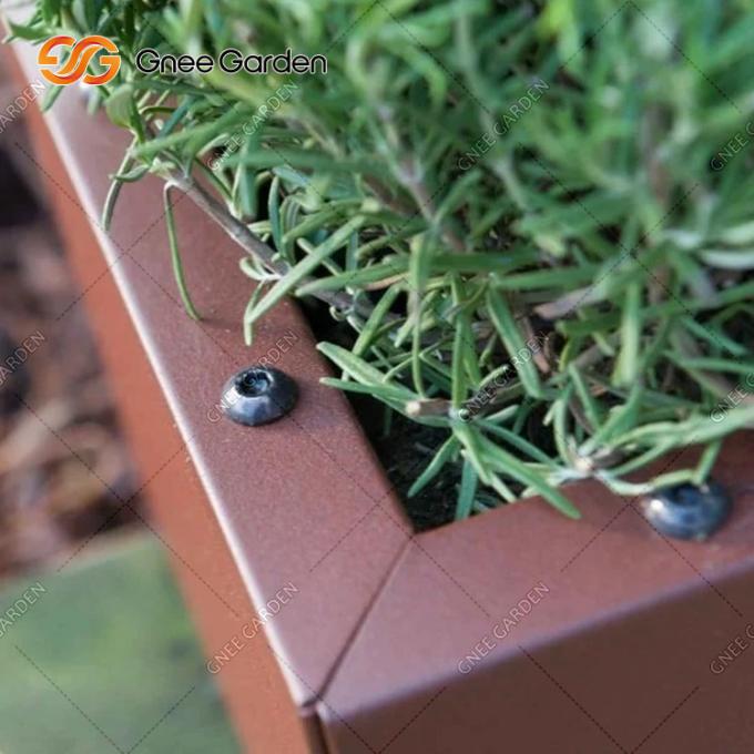 Métal extérieur adapté aux besoins du client de grand pot d'usine plantant le grand planteur en acier de Corten de pots de fleur de jardin de boîte