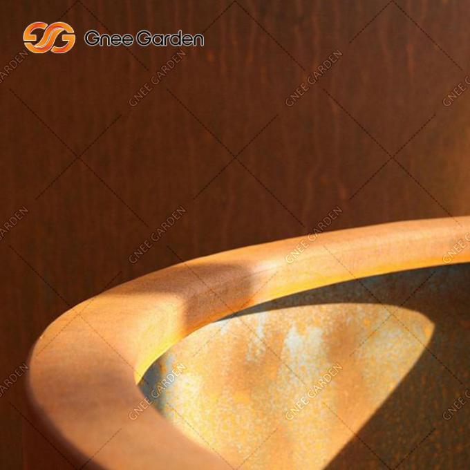 A annoncé le planteur extérieur rectangulaire en métal de fleur de pots de Corten d'usine en acier ronde d'arbre